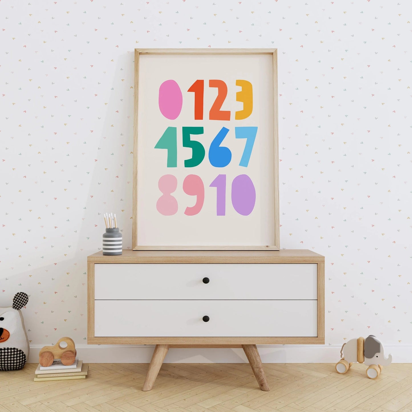 Vibrant Number Print for Kids - Fun Counting Poster - Educational Decor