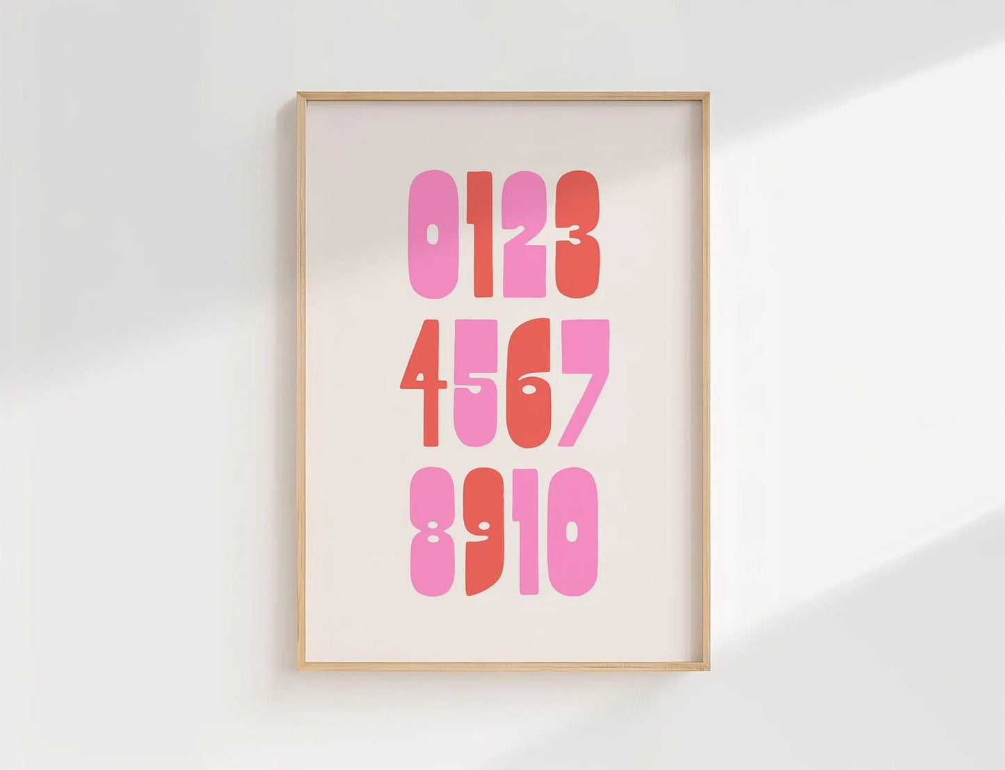 Kids Number Poster, Colorful Wall Art, Bold Nursery Decor