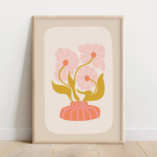 Pretty Flower Print, Wall Art for Kids, Pastel Girls Bedroom