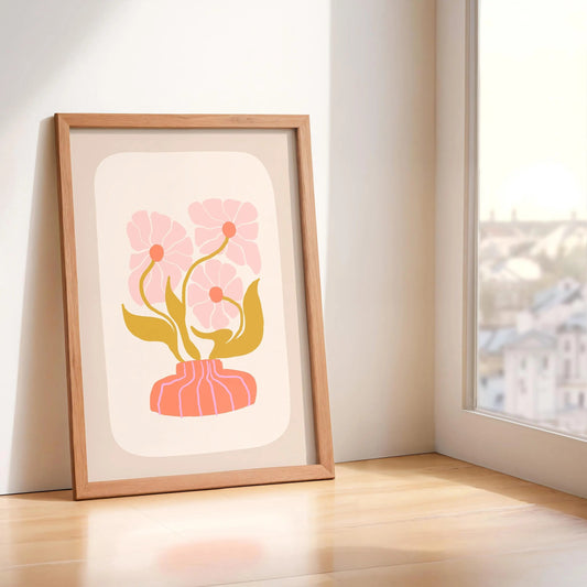 Pretty Flower Print, Wall Art for Kids, Pastel Girls Bedroom