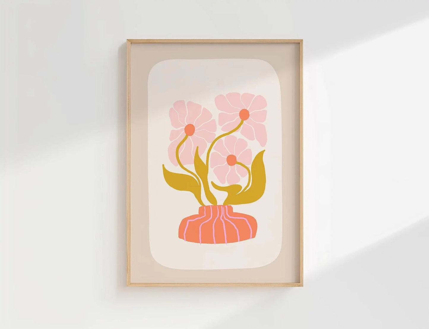 Pretty Flower Print, Wall Art for Kids, Pastel Girls Bedroom