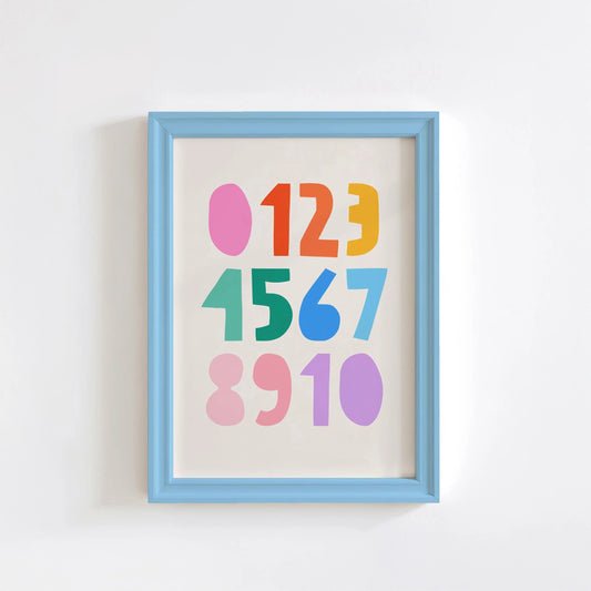Vibrant Number Print for Kids - Fun Counting Poster - Educational Decor