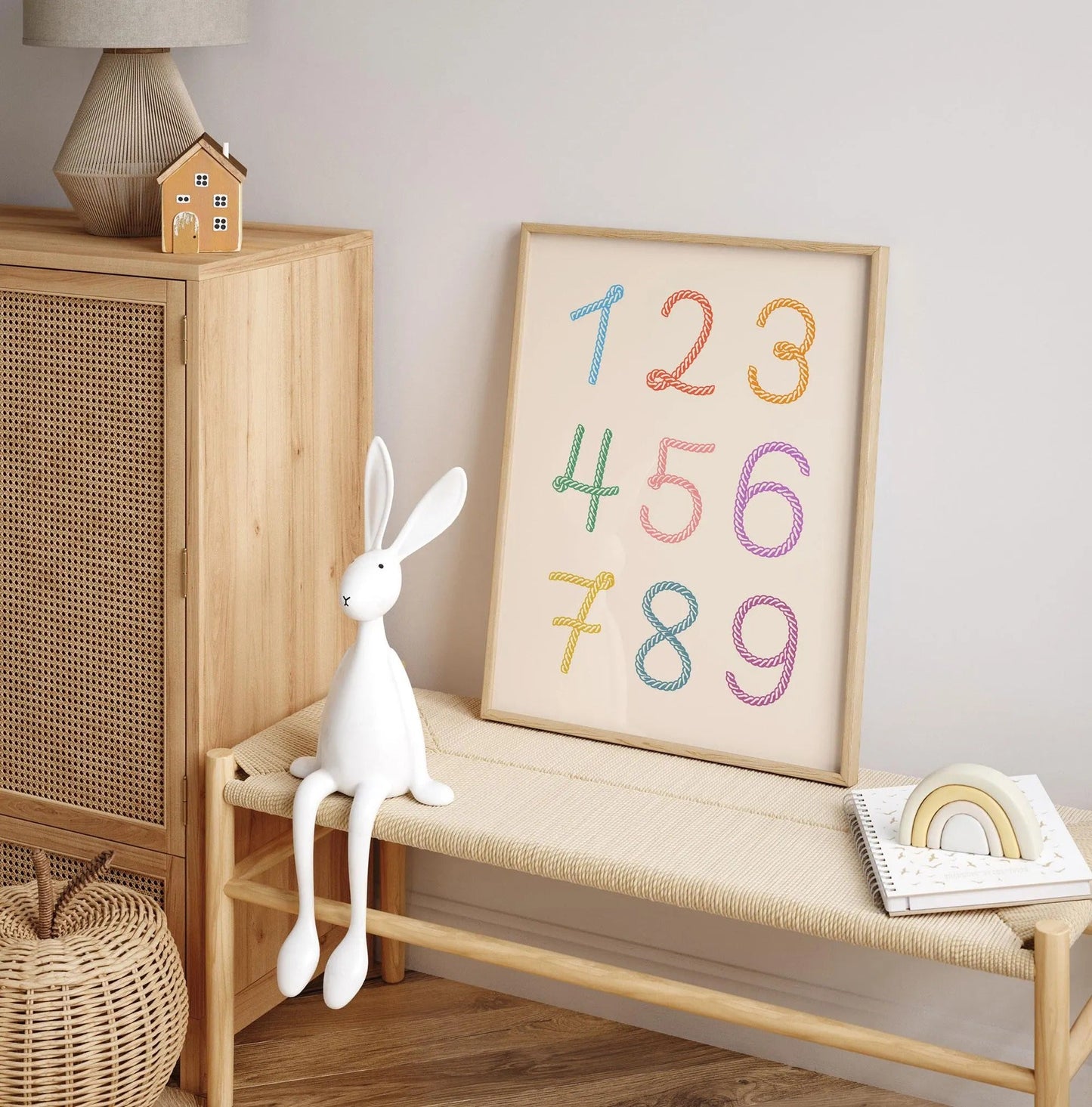 Kids Number Print, Colorful Counting Poster, Cute Cowboy Numbers