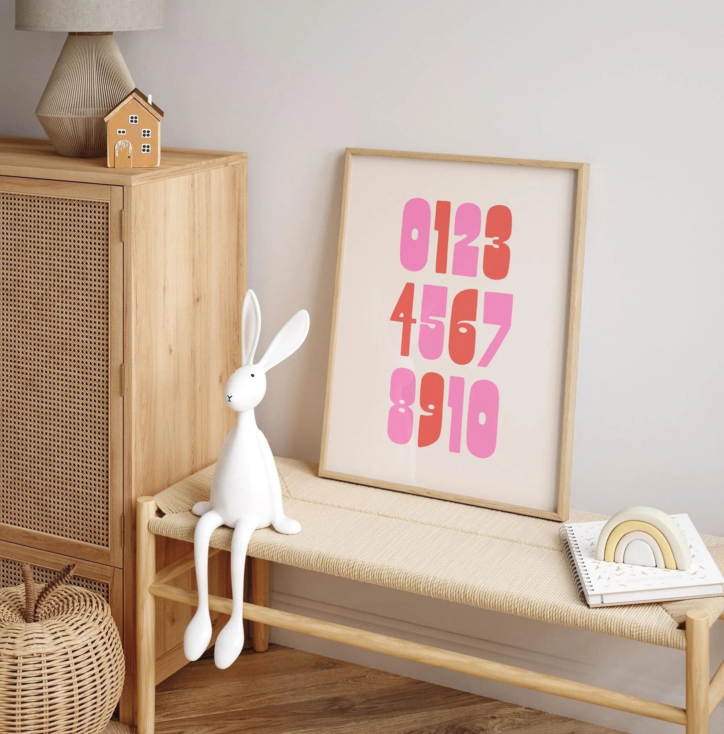 Kids Number Poster, Colorful Wall Art, Bold Nursery Decor