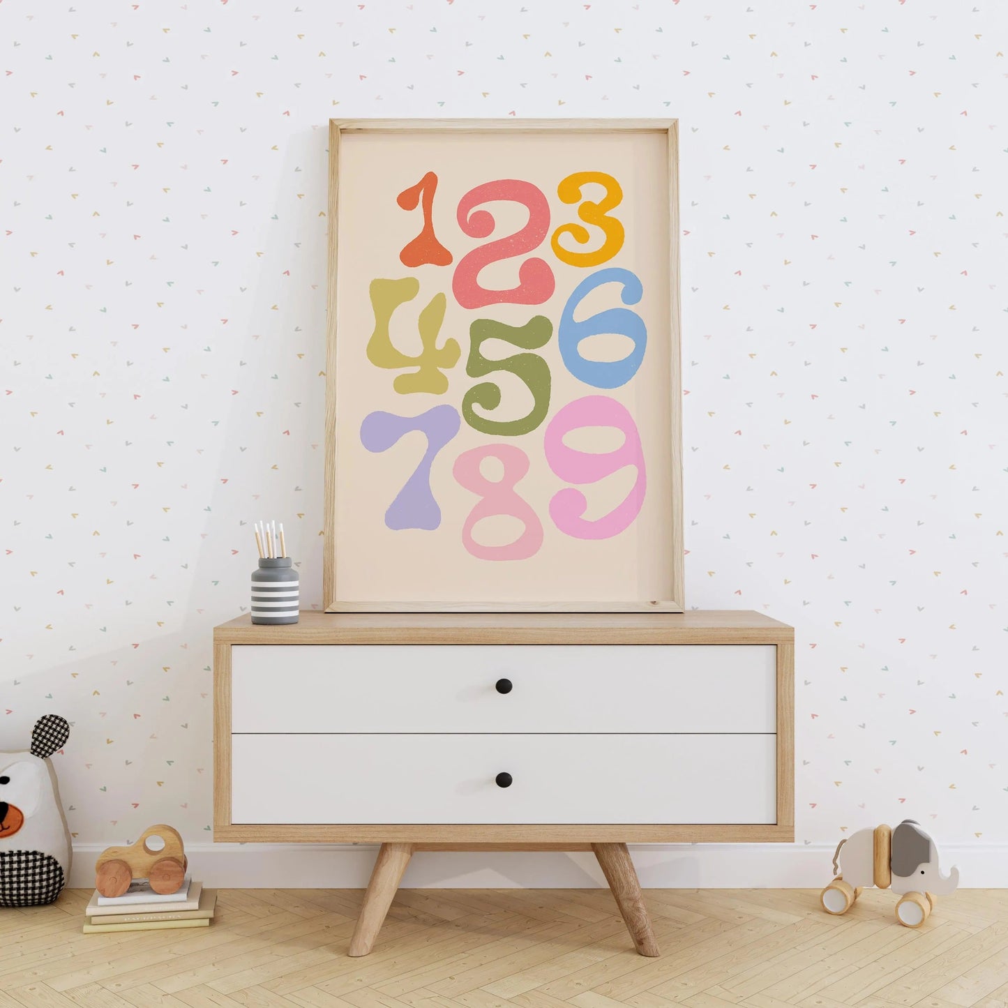Whimsical Numbers Print - Kids Educational Wall Art - Quirky Nursery Decor
