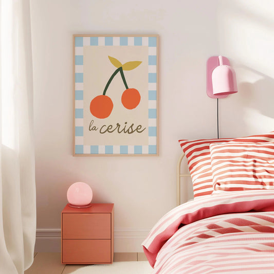 Whimsical Cherry Print – Cute Wall Art for Kids